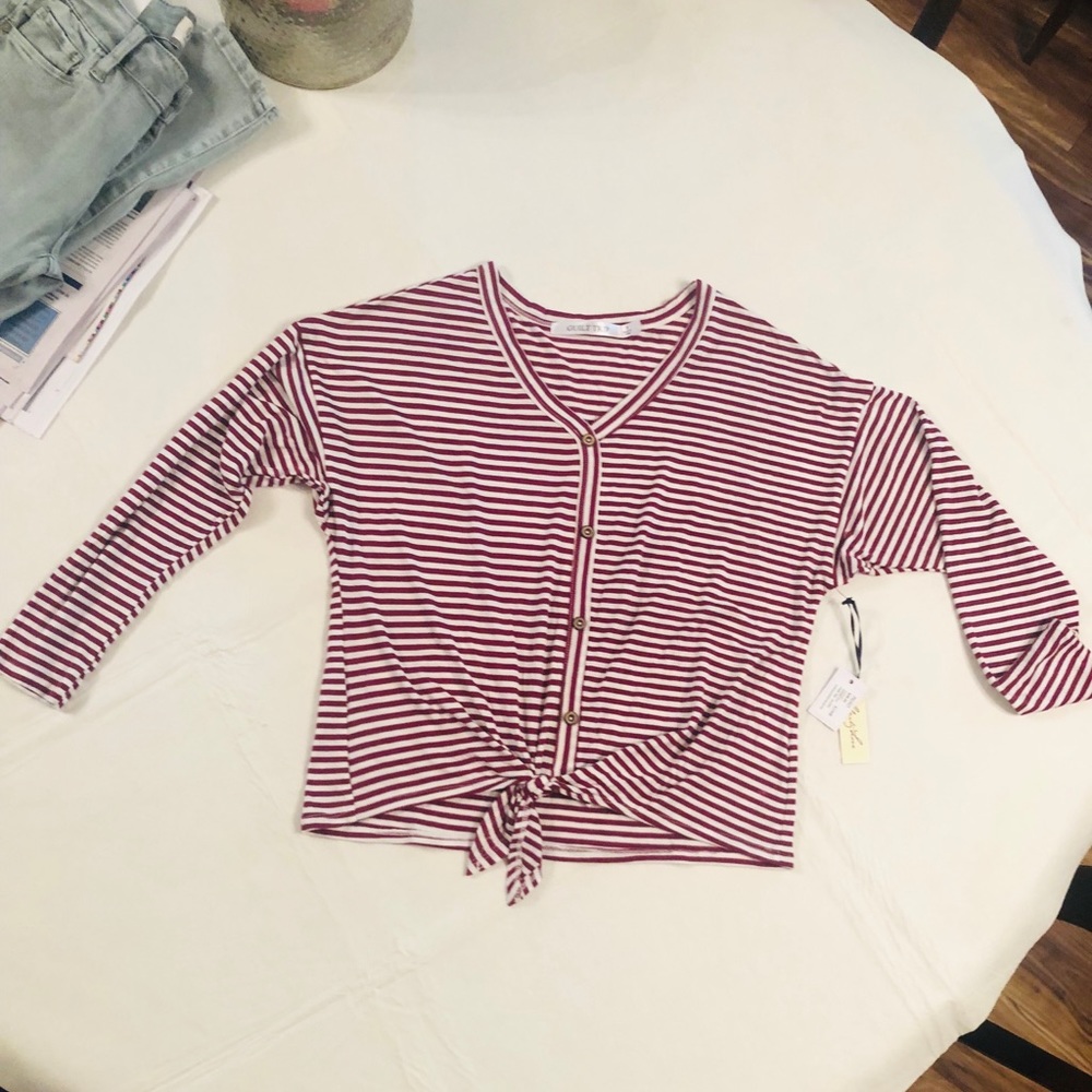 NWT button up 3/4 length sleeve tee